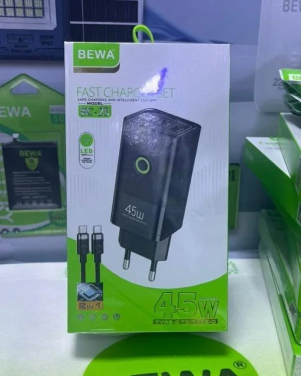 علبة طقم شاحن BEWA BC-25 أسود بقدرة 45 واط
